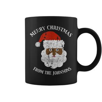 Johnson Family Last Name Surname Santa Merry Christmas Coffee Mug - Seseable