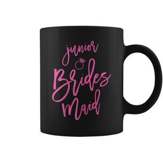 Jr Bridesmaid Handwritten Pink Coffee Mug - Monsterry
