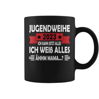 Jugendweihe 2023 Tassen Ich Weiß Alles - Stylisches Feier-Tassen in Schwarz - Seseable