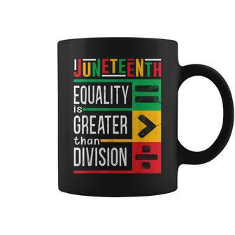 Junenth Equality Is Greater Than Division Afro Women Coffee Mug - Monsterry DE