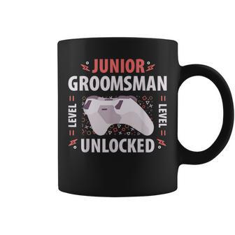 Junior Groomsman Level Unlocked Party Wedding Video Gamer Coffee Mug - Monsterry