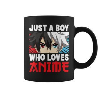 Just A Boy Who Loves Anime Japanese Anime Boy Manga Coffee Mug - Seseable