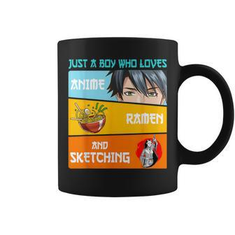 Just A Boy Who Loves Anime Ramen And Sketching Japan Anime Coffee Mug | Mazezy CA