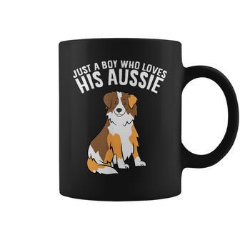 Just A Boy Who Loves His Aussie Dog Son Australian Shepherds Coffee Mug - Monsterry UK