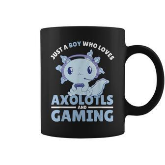 Just A Boy Who Loves Axolotls And Gaming Coffee Mug - Thegiftio UK