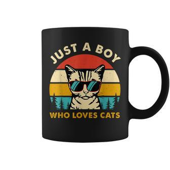 Just A Boy Who Loves Cats Themed Cat Owner Boy Kid Cat Lover Coffee Mug - Monsterry AU