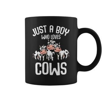 Just A Boy Who Loves Cows Farmers Cow Lover Coffee Mug | Mazezy