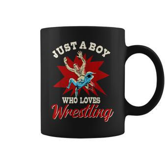 Just A Boy Who Loves Wrestling Boys Wrestle Wrestler Coffee Mug - Thegiftio UK