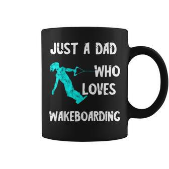 Just A Dad Who Loves Wakeboarding Waterski Papa Water Skiing Coffee Mug - Monsterry
