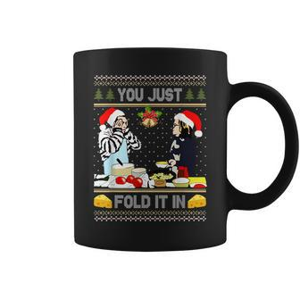 You Just Fold It In Meme Ugly Sweater Coffee Mug | Mazezy