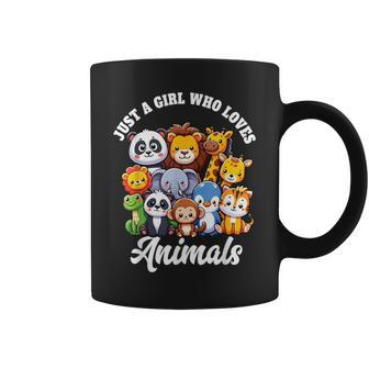 Just A Girl Who Loves Animals Wild Cute Zoo Animals Girls Coffee Mug - Monsterry DE