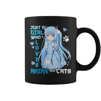 Just A Girl Who Loves Anime And Cats Kawaii Otaku Girl Coffee Mug | Seseable CA