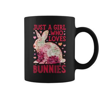 Just A Girl Who Loves Bunnies Bunny Lady Women Flower Coffee Mug | Mazezy