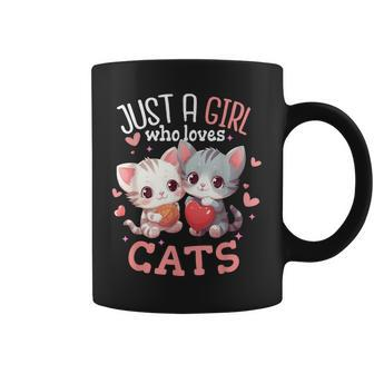 Just A Girl Who Loves Cats Cute Cat Lover Coffee Mug | Mazezy CA