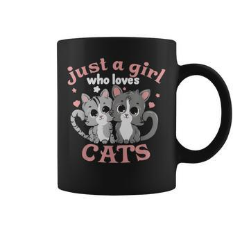 Just A Girl Who Loves Cats Girls Cat Lovers Coffee Mug - Seseable