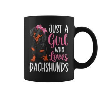 Just A Girl Who Loves Dachshunds Dog Lover Girls Coffee Mug - Thegiftio UK