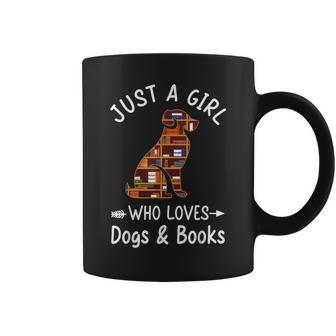Just A Girl Who Loves Dogs And Books Reading Dog Puppy Lover Coffee Mug - Seseable