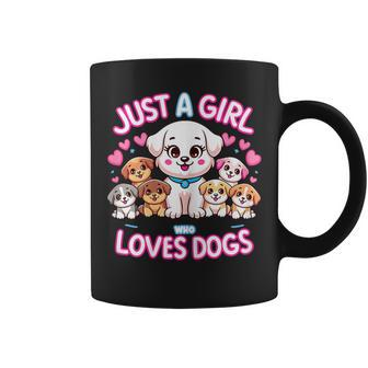 Just A Girl Who Loves Dogs Dog Lover Puppy Dog Girl Coffee Mug - Seseable