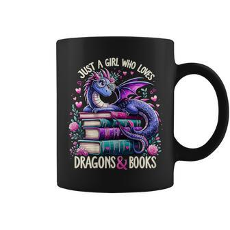 Just A Girl Who Loves Dragons And Books Dragon Reading Coffee Mug - Seseable
