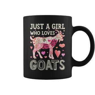 Just A Girl Who Loves Goats Goat Silhouette Flower Coffee Mug | Mazezy