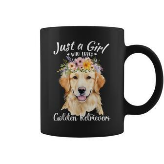 Just A Girl Who Loves Golden Retrievers Girls Who Love Dogs Coffee Mug - Seseable