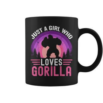 Just A Girl Who Loves Gorillas Great Retro Vintage Gorilla Coffee Mug - Monsterry DE