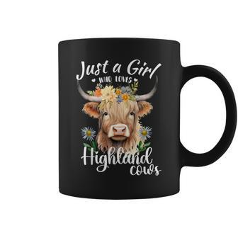 Just A Girl Who Loves Highland Cows Scottish Highland Cows Coffee Mug - Seseable