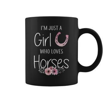 Just A Girl Who Loves Horses Horse For Girls Cute Coffee Mug | Mazezy