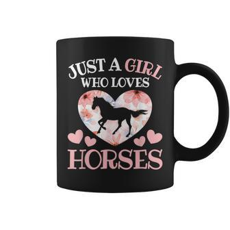 Just A Girl Who Loves Horses Horseback Riding Horse Lover Coffee Mug - Thegiftio UK