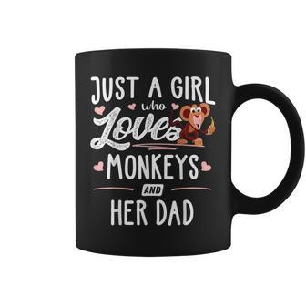 Just A Girl Who Loves Monkeys And Her Dad Women Coffee Mug - Monsterry AU
