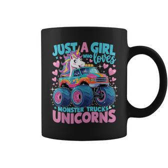 Just A Girl Who Loves Monster Trucks And Unicorns Coffee Mug - Monsterry CA
