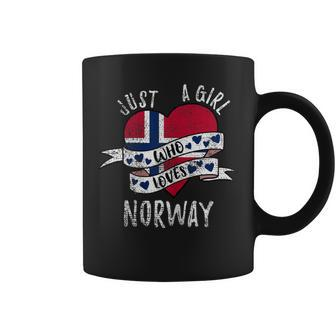Just A Girl Who Loves Norway Vintage Coffee Mug - Monsterry