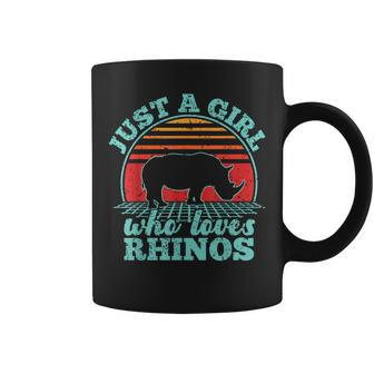Just A Girl Who Loves Rhinos Retro Vintage Style Women Coffee Mug - Monsterry