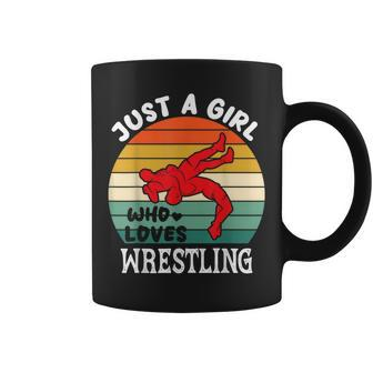 Just A Girl Who Loves Wrestling Girl Wrestle Outfit Wrestler Coffee Mug | Mazezy