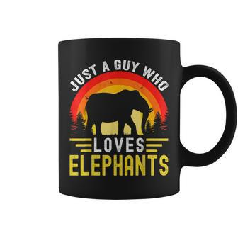 Just A Guy Who Loves Elephants Retro Vintage Elephant Coffee Mug - Thegiftio UK