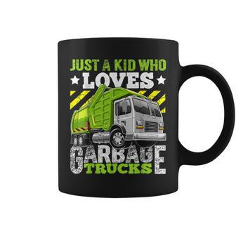 Just A Kid Who Loves Garbage Trucks For Boys Coffee Mug - Monsterry UK