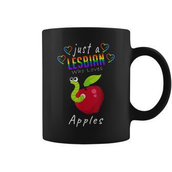 Just A Lesbian Who Loves Apples Pride Lgbt Lesbian Coffee Mug - Monsterry