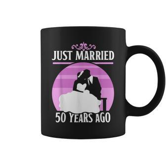 Just Married 50 Years Ago Marriage Wedding Anniversary Cute Coffee Mug - Thegiftio UK