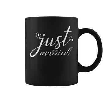 Just Married Wedding Couples Beach Vacation Honeymoon Coffee Mug - Seseable