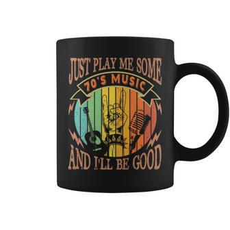 Just Play 70S Music Rock N Roll Lover Retro Vintage Quotes Coffee Mug - Monsterry UK