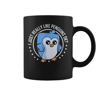 I Just Really Like Penguins Ok Animal Cute Penguin Lover Coffee Mug - Thegiftio UK