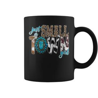 Just A Small Town Girl Cow Print Turquoise Wild Soul Coffee Mug - Monsterry AU