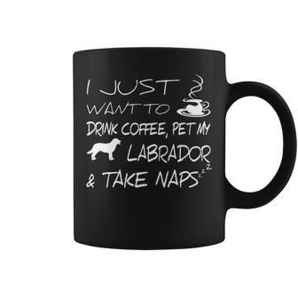 I Just Want To Drink Coffee Pet My Labrador And Take Naps Coffee Mug | Mazezy