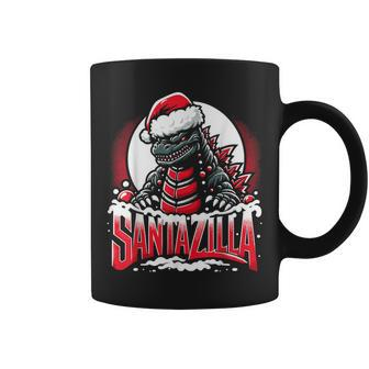 Kaiju Christmas Santazilla Japanese Monster Dinosaur Boys Coffee Mug | Mazezy