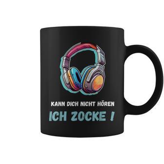 Kann Dich Nicht Hören Ich Zocke Tassen für Gamer, Schwarzes Gaming Tee - Seseable