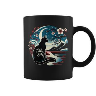 Kawaii Cat Anime Japanese Retro Cat Coffee Mug - Monsterry