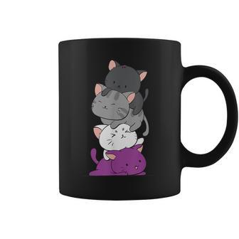 Kawaii Cat Pile Anime Asexual Pride Flag Kittens Coffee Mug - Thegiftio UK