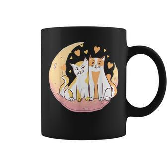 Kawaii Cat Purple Moon Celestial Feline Astrologer Stargazer Coffee Mug - Monsterry