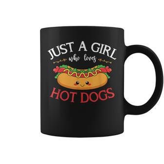 Kawaii Hotdog Lover Just A Girl Who Loves Hot Dogs Coffee Mug - Monsterry UK