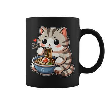 Kawaii Graphic Japanese Anime Manga Cat Ramen Aesthetic Coffee Mug | Mazezy